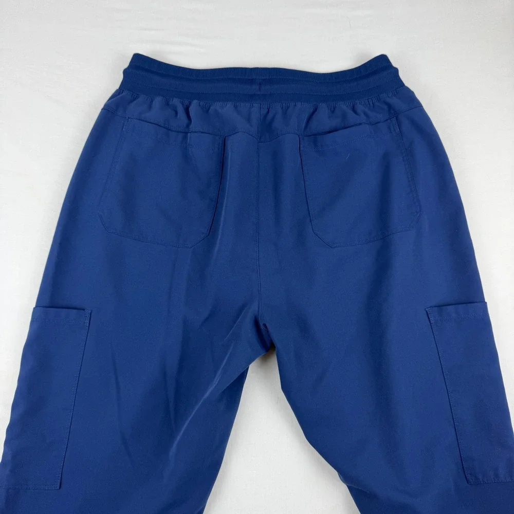 Beyond Scrubs Cloud Nine 6-Pocket Knit Waistband Cargo Jogger Scrub Pants Navy M